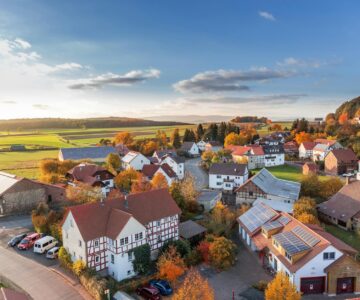 high angle photography of village