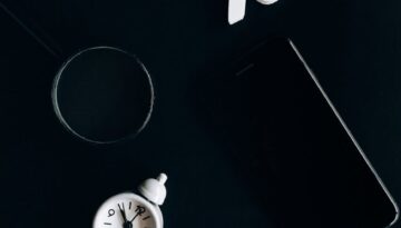 black and white analog watch
