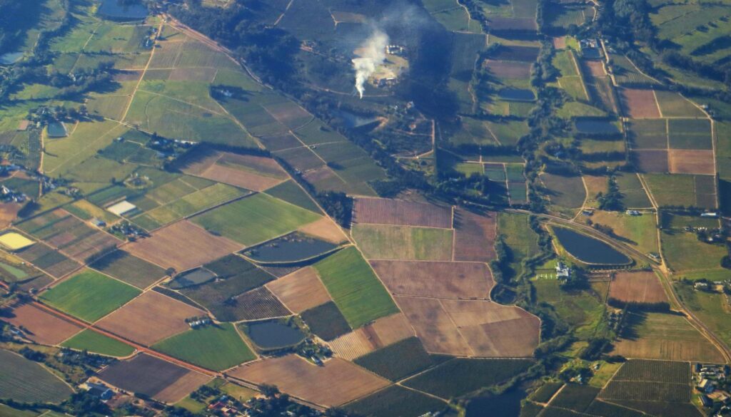 bird s eye view of farmland