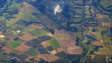 bird s eye view of farmland