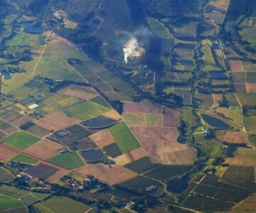 bird s eye view of farmland