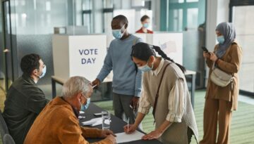 people inside the voting precint